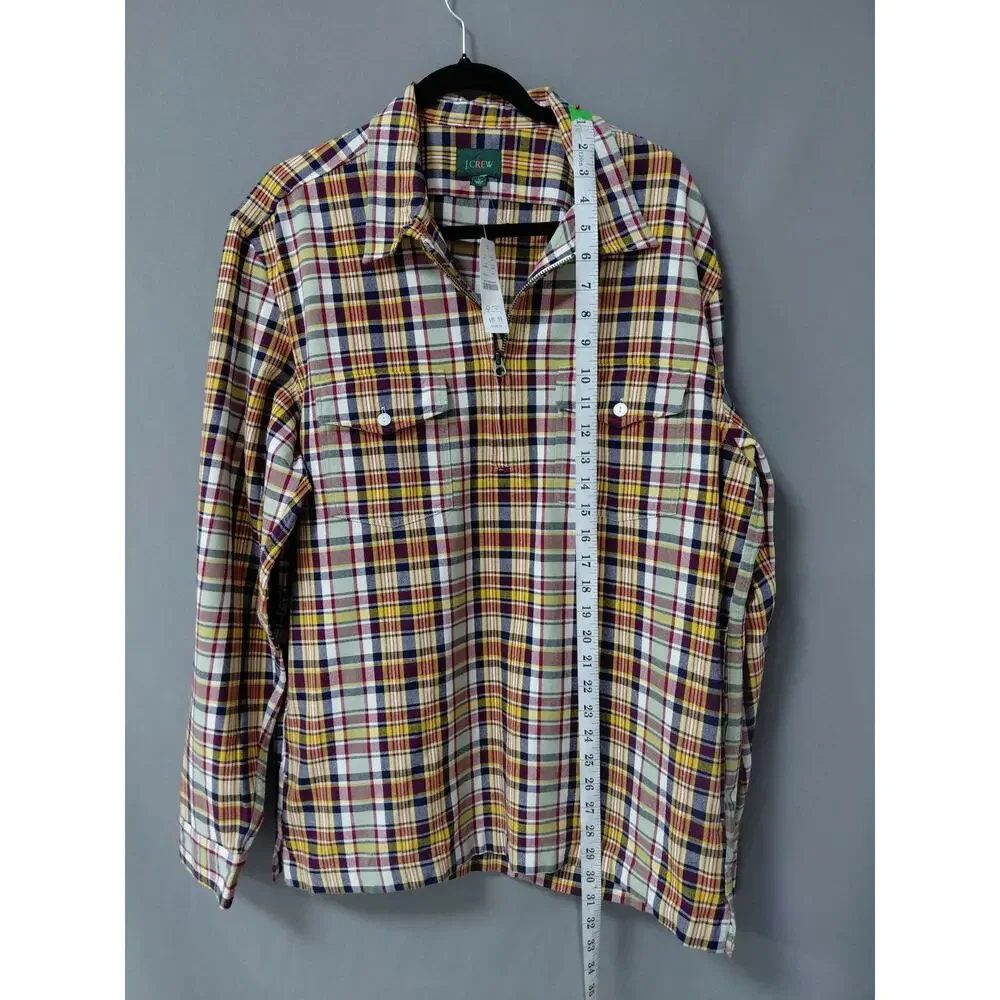 NWT J.Crew BN629 Down Multicolor Plaid Button-Down Shirt Men Size L
